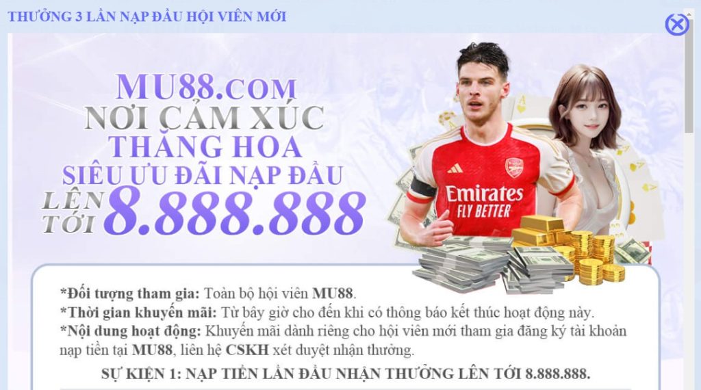 thưởng nạp đầu mu88